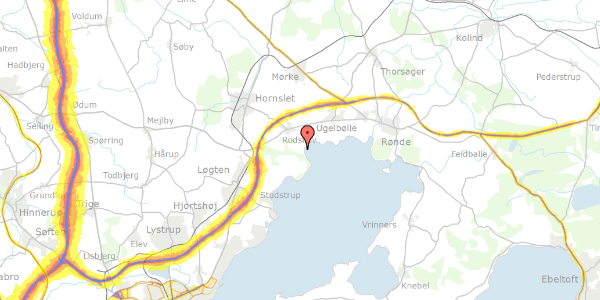 Trafikstøjkort på Havhusevej 40, 8543 Hornslet