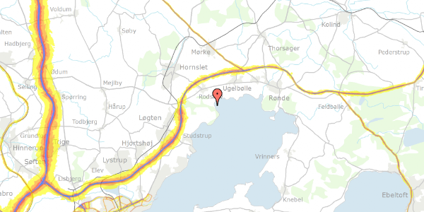 Trafikstøjkort på Havhusevej 66, 8543 Hornslet