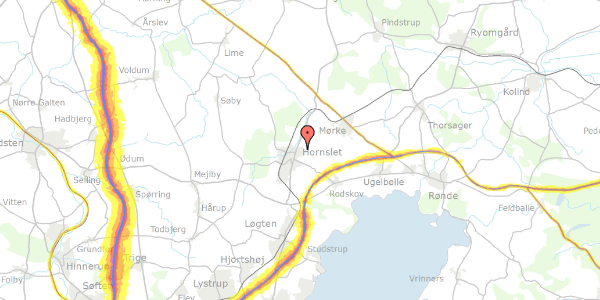 Trafikstøjkort på Humlevej 11, 8543 Hornslet