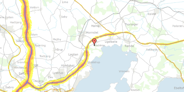 Trafikstøjkort på Kaløvej 14, 8543 Hornslet