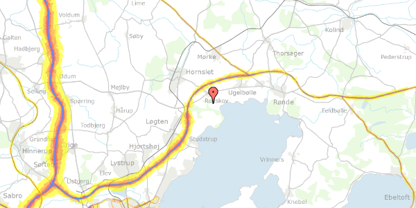 Trafikstøjkort på Kaløvej 41, 8543 Hornslet