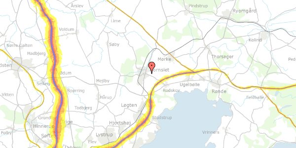 Trafikstøjkort på Rodskovvej 31, 8543 Hornslet