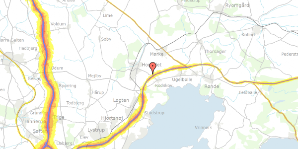 Trafikstøjkort på Rodskovvej 81, 8543 Hornslet