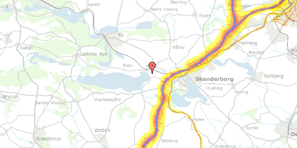 Trafikstøjkort på Alkenvej 165, 8660 Skanderborg