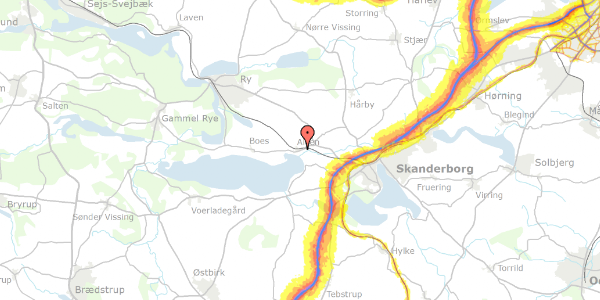 Trafikstøjkort på Emborgvej 141, 8660 Skanderborg