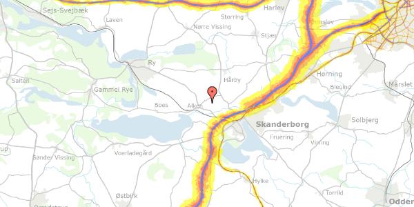 Trafikstøjkort på Illerup Gyde 5, 8660 Skanderborg