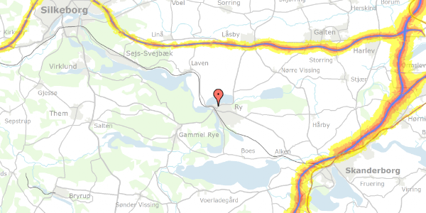 Trafikstøjkort på Silkeborgvej 31, 8680 Ry