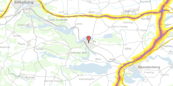 Trafikstøjkort på Skanderborgvej 35, 8680 Ry