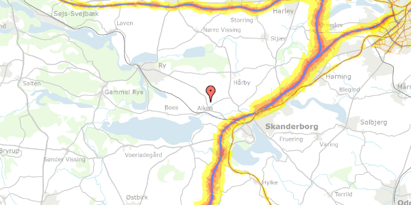 Trafikstøjkort på Skanderborgvej 140, 8660 Skanderborg