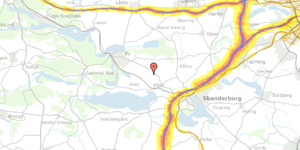 Trafikstøjkort på Svejstrupvej 10, 8660 Skanderborg