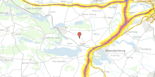 Trafikstøjkort på Svejstrupvej 22, 8660 Skanderborg