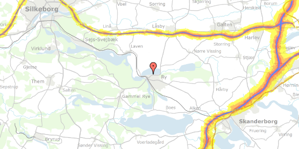 Trafikstøjkort på Sdr. Ege Strandpark 41, 8680 Ry