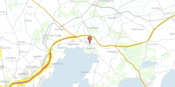 Trafikstøjkort på Hovedgaden 79A, . 5, 8410 Rønde