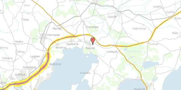 Trafikstøjkort på Molsvej 16, 8410 Rønde