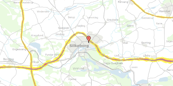 Trafikstøjkort på Anemonevej 4, 8600 Silkeborg