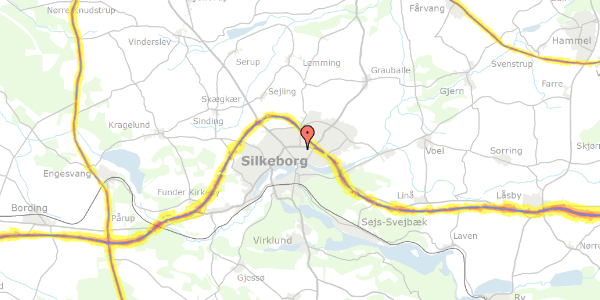 Trafikstøjkort på Anemonevej 17, 8600 Silkeborg