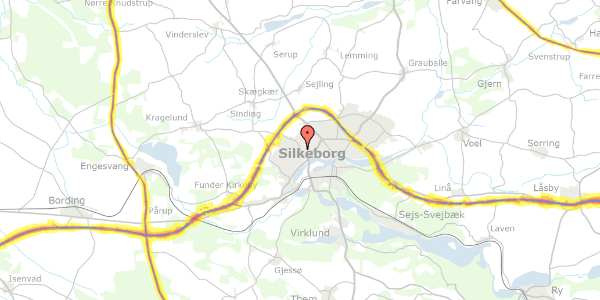 Trafikstøjkort på Bakkevænget 43, 8600 Silkeborg