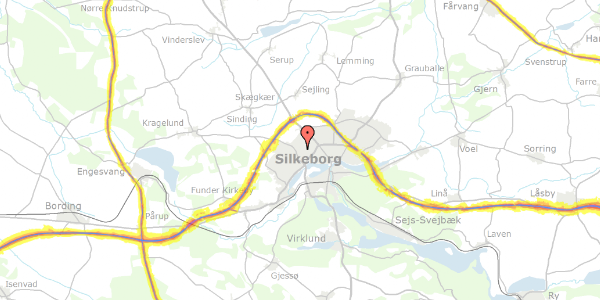 Trafikstøjkort på Balle Kirkevej 27, 8600 Silkeborg