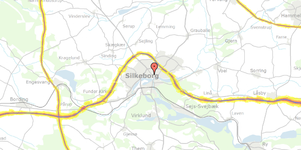 Trafikstøjkort på Chr.Fischers Gade 7, 8600 Silkeborg