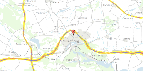 Trafikstøjkort på Dalvangen 22, 8600 Silkeborg