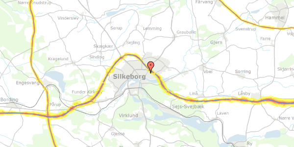 Trafikstøjkort på Egeparken 8, 1. th, 8600 Silkeborg