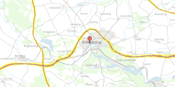 Trafikstøjkort på Eidervej 30, 8600 Silkeborg