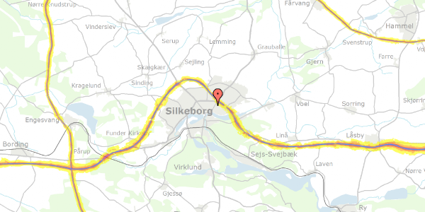 Trafikstøjkort på Gransvinget 19, 8600 Silkeborg