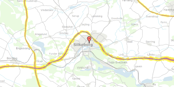 Trafikstøjkort på Grøndalsvej 28L, 8600 Silkeborg