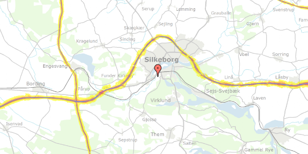 Trafikstøjkort på Herningvej 30, 8600 Silkeborg