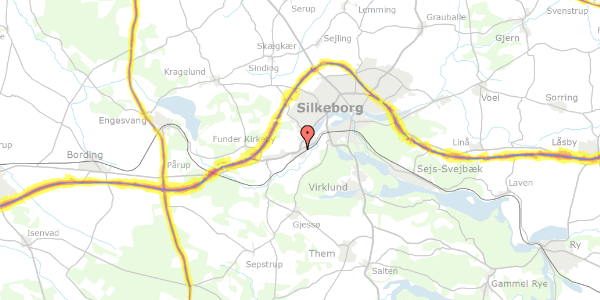 Trafikstøjkort på Herningvej 116, 8600 Silkeborg