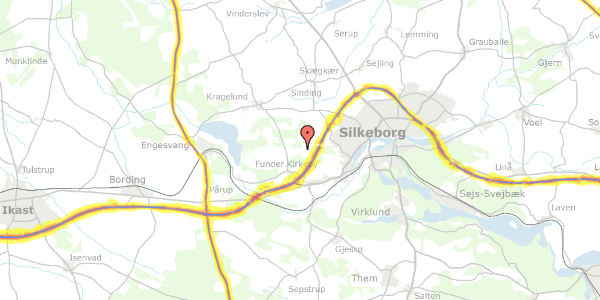 Trafikstøjkort på Kongshedevej 5, 8600 Silkeborg