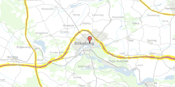 Trafikstøjkort på Langelinie 26, 2. mf, 8600 Silkeborg