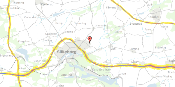 Trafikstøjkort på Malmøvej 103, 8600 Silkeborg