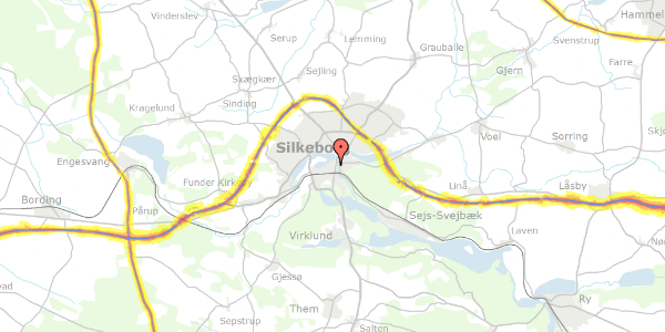 Trafikstøjkort på Mejerigården 4D, 8600 Silkeborg