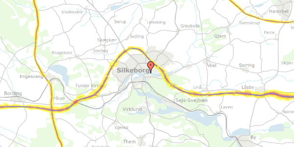 Trafikstøjkort på Papirfabrikken 17, 2. tv, 8600 Silkeborg