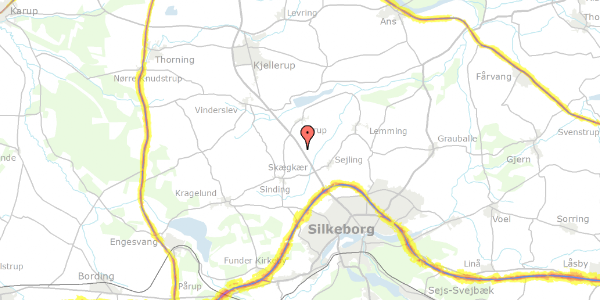 Trafikstøjkort på Resdal Bakke 40, 8600 Silkeborg