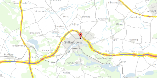 Trafikstøjkort på Resedavej 43, st. th, 8600 Silkeborg