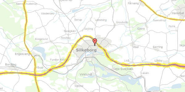 Trafikstøjkort på Resedavej 61, 3. tv, 8600 Silkeborg