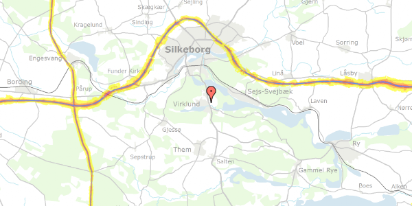 Trafikstøjkort på Rosenborgbakken 19, 8600 Silkeborg