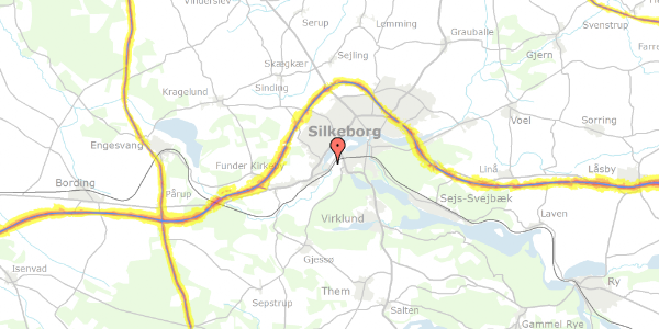 Trafikstøjkort på Skovbrynet 6, 8600 Silkeborg