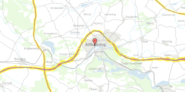 Trafikstøjkort på Slienvej 21, 8600 Silkeborg