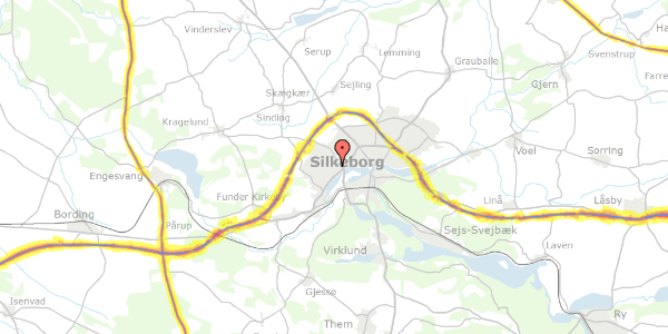 Trafikstøjkort på Slienvej 41, 8600 Silkeborg