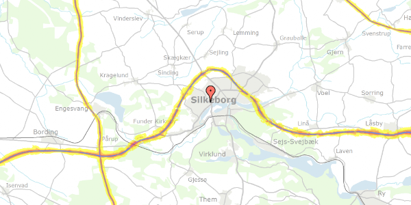 Trafikstøjkort på Slienvej 45, 8600 Silkeborg