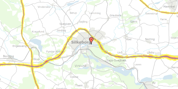 Trafikstøjkort på Smedebakken 81, 8600 Silkeborg