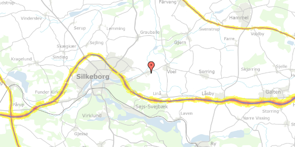 Trafikstøjkort på Stidalskæret 38, 8600 Silkeborg