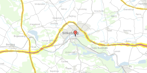 Trafikstøjkort på Søgade 22, 2. , 8600 Silkeborg