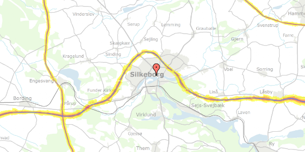 Trafikstøjkort på Sølystvej 78, 8600 Silkeborg