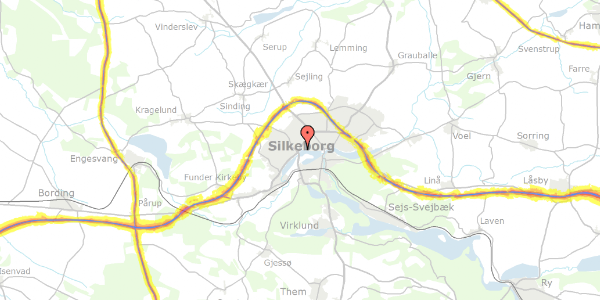 Trafikstøjkort på Sølystvej 162, 8600 Silkeborg