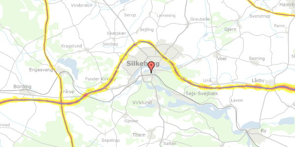 Trafikstøjkort på Toldbodgade 16, 3. th, 8600 Silkeborg