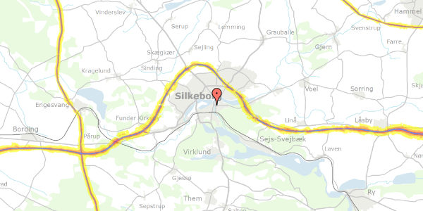 Trafikstøjkort på Torvet 14, 2. th, 8600 Silkeborg